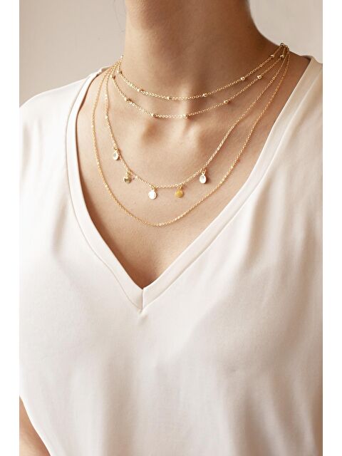 New Obsessions Muhte Çok Sıralı Altın Rengi Kadın Zincir Kolye - S000185717-20076