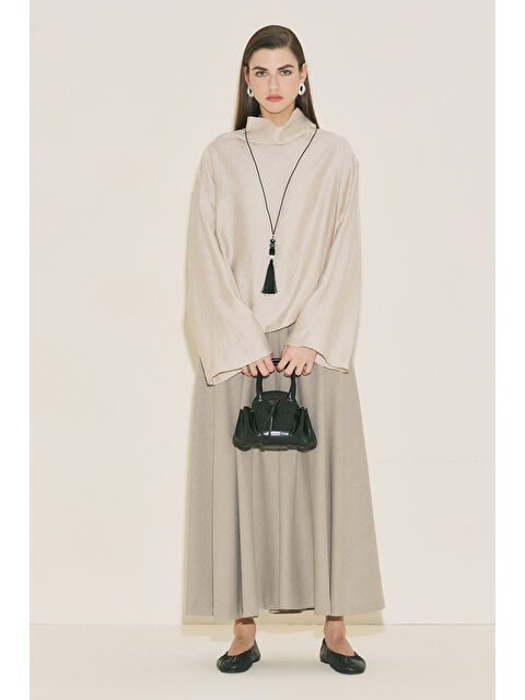 Manuka Dokulu Dökümlü Bluz Taş - S000529522-25636