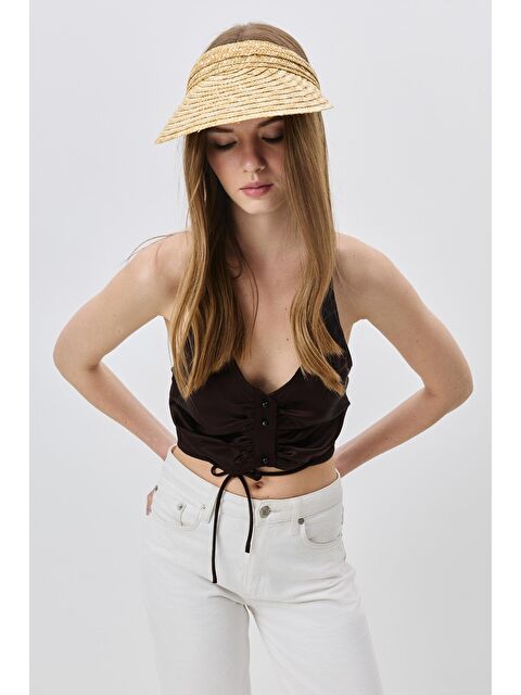 C&City Hasır Vizör Şapka Y8218 Bej - S000388360-19928