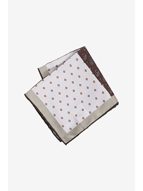 Altınyıldız Classics Erkek Kahve-Bej Desenli Mendil - S000416196-37315