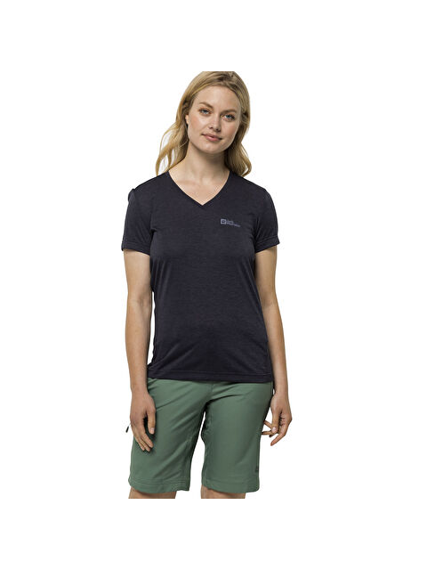 Jack Wolfskin Crosstrail T Kadın Mavi Tişört - S000489813-21164