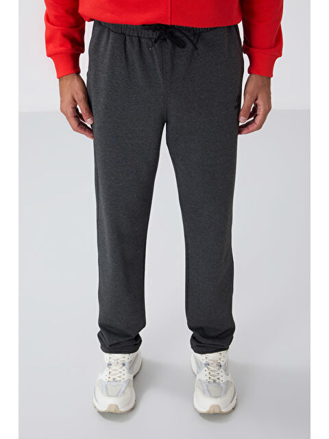 Tommylife Antrasit Melanj Bağcıklı Cepli Standart Kalıp Klasik Paça Erkek Eşofman Alt - 84682 - S000032318-29666