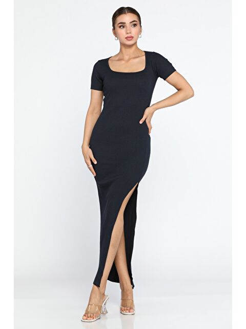 Gülseli Kare Yaka Kaşkorse Elbise - S000299506-21164