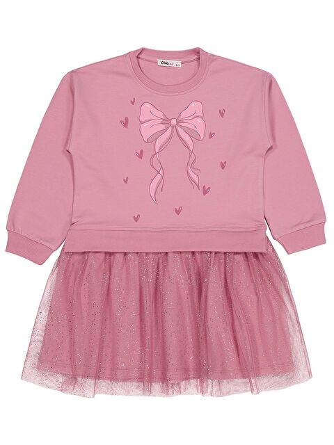 Civil Girls Fiyonk Baskılı 6-9 Yaş Elbise - Pembe 8-9 Yaş - S000494743-20024
