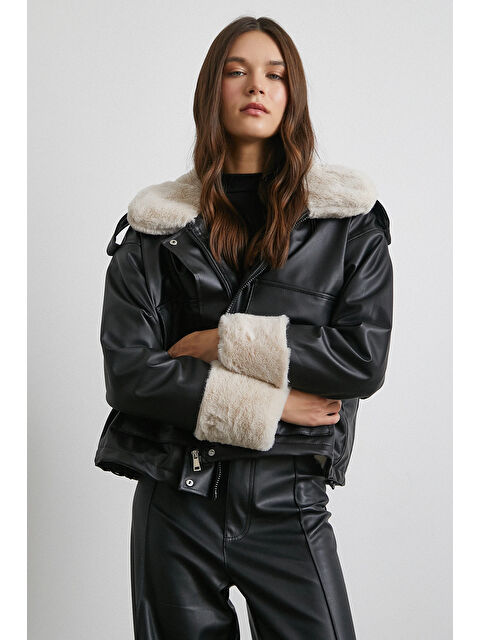 Never More Körüklü Cep Deri Mont Siyah - S000464515-19351