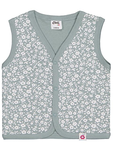 Civil Baby Çiçek 6-18 Ay Yelek - Yeşil 12-18 Ay - S000494759-14939