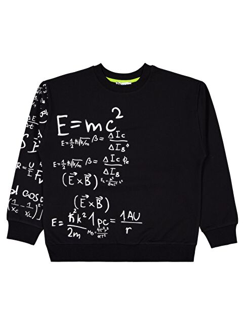Civil Boys Matematik Formül Baskılı 10-13 Yaş Sweatshirt - Siyah 10-11 Yaş - S000509069-19351