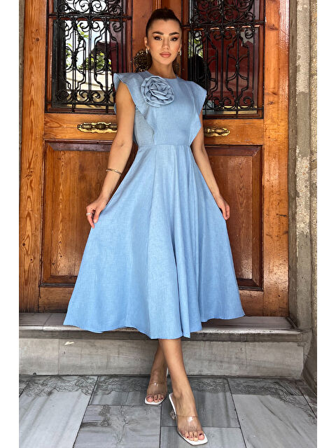 Gülseli Gül Detaylı Kadın Elbise - S000299505-17234