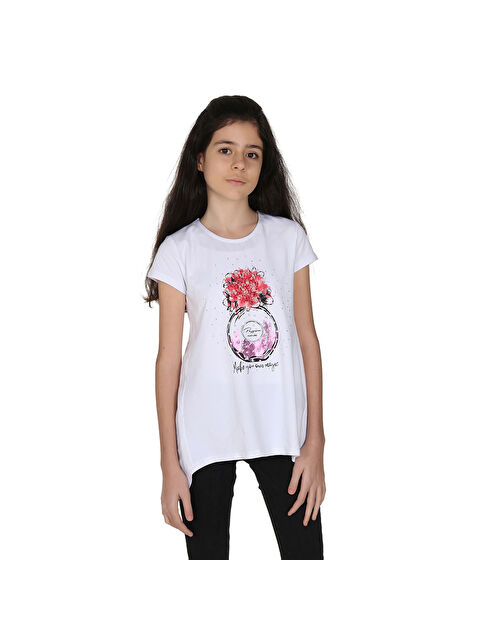 Toontoykids Kız Çocuk Parfüm Nakışlı T-Shirt