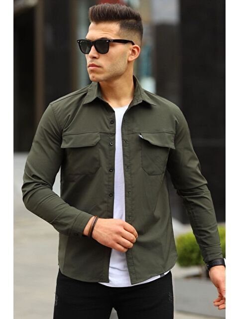 Comstar Erkek Paraşüt Kumaş Rahat Kalıp Gömlek