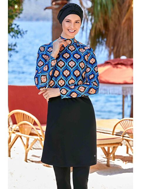 Rozamay Elastan Tam Kapalı Tesettür Mayo Leah 9233 Siyah - S000233378-19351