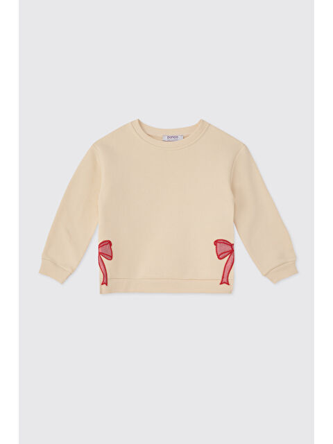 Panço Kız Bebek Ekru Sweatshirt