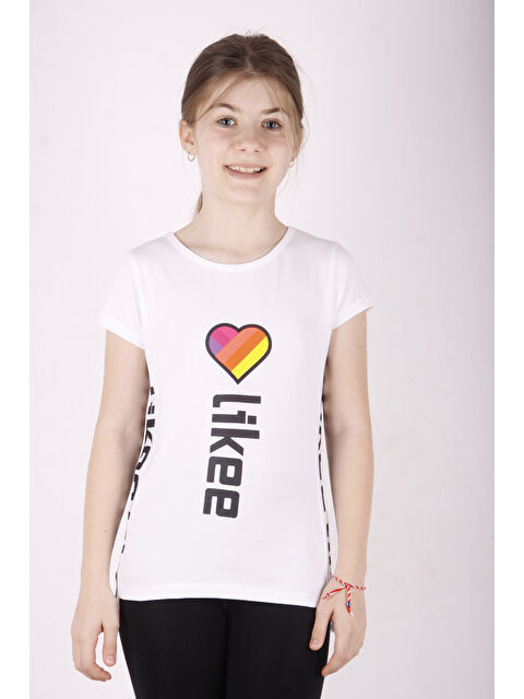 Toontoykids Kız Çocuk Likee Baskılı Tişört