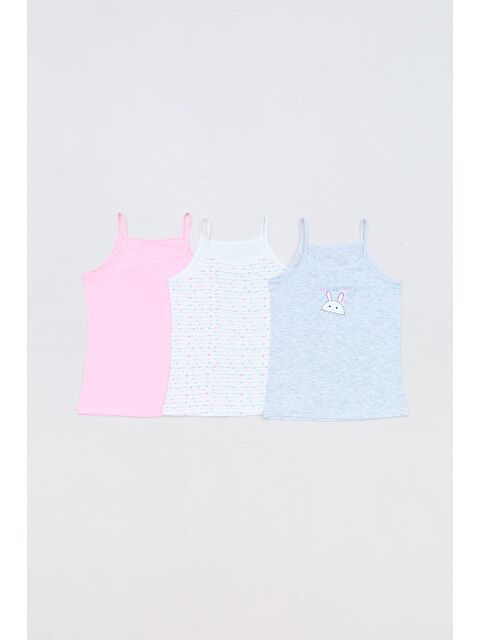 Fullamoda Balerin Baskılı 3 Lü Kız Çocuk Atlet - S000385358-20024