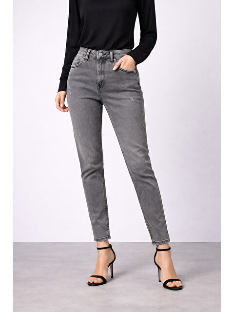 carla10 Gri Esnek Dar Paça Jean - S000506673-20600
