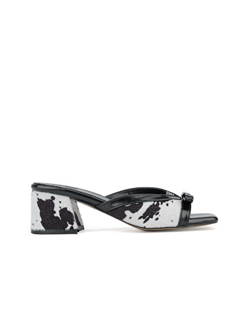 Ziya Ayakkabı Kadın Topuklu Terlik 161996Z615 Siyah