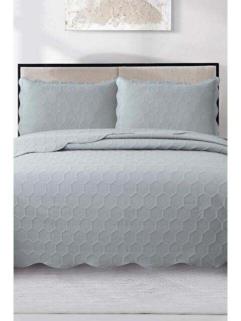 Çeyiz Diyarı Cenevre Elyaf Dolgulu Çift Kişilik 240x260 Cm Yatak Örtüsü Antrasit - S000501320-29666