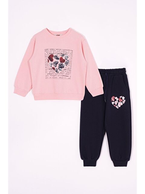 Zepkids Kalp Baskılı Kız Çocuk Eşofman Takım - S000355637-2495