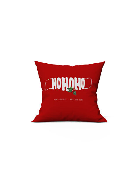 Evmila Yılbaşı Temalı Ho Ho Ho Desenli 43x43 Kadife Kırlent Kılıfı - S000286657-23173
