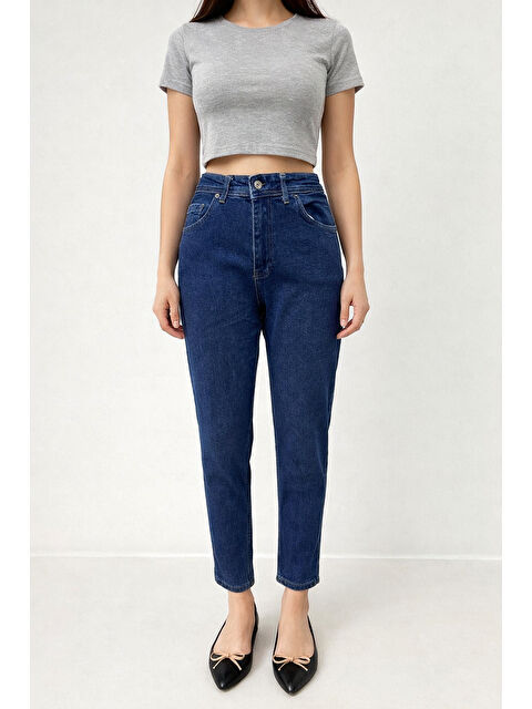 carla10 Koyu Lacivert Esnek Dar Jean - S000506687-21164