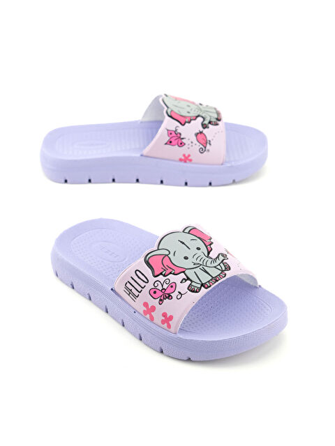 Gezer Kız Çocuk Yazlık PU Islak Zemine Uygun Ev Bahçe Banyo Havuz Terlik