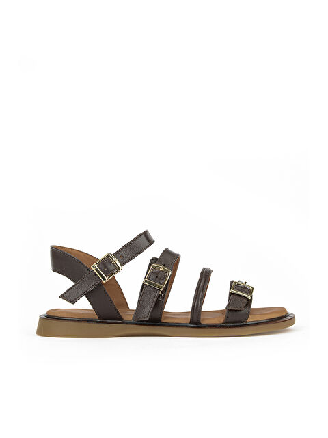 Ziya Ayakkabı Kadın Hakiki Deri Sandalet 1611047Z26625 Kahve