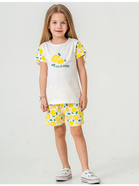 Myhanne Limon Baskılı Kız Çocuk Şortlu Takım 50359 - S000387593-19965