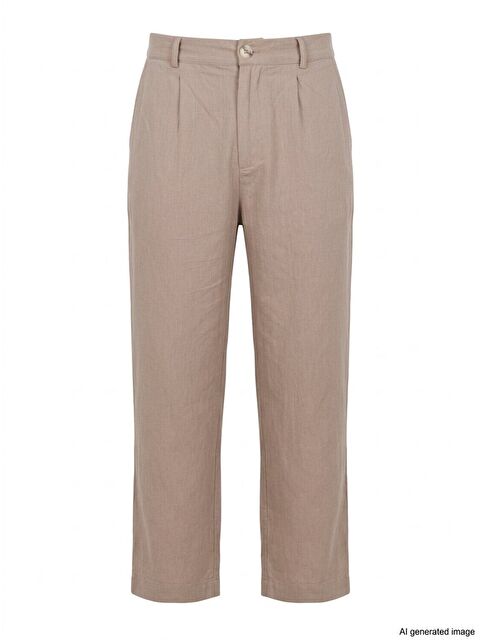 Bohemai Fyfaha Bol Paça Erkek Vizon Keten Pantolon