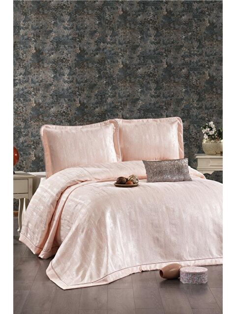 Çeyiz Diyarı Riva Şönil Çift Kişilik Yatak Örtüsü 260x260 cm Somon - S000493261-24085