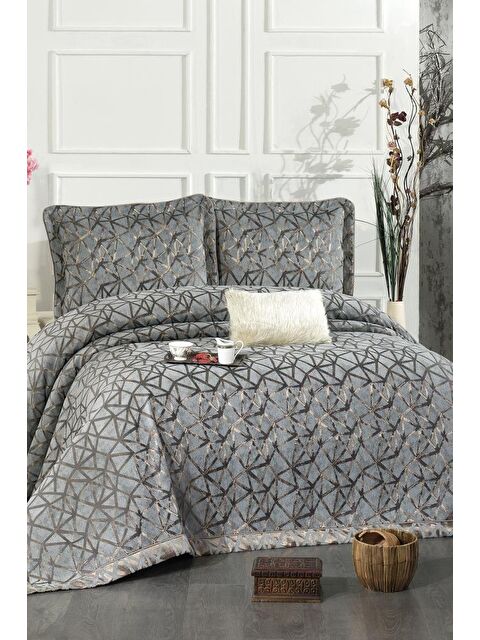 Çeyiz Diyarı Eliz Şönil Çift Kişilik Yatak Örtüsü 260x260 cm Turkuaz - S000493262-20055