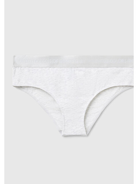 United Colors Of Benetton Kadın Beyaz Mix Pamuk Karışımlı Bel Bandı Logolu Hipster Kesim Külot - S000523984-17219