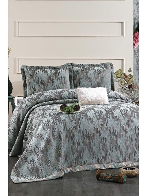Çeyiz Diyarı Stella Şönil Çift Kişilik Yatak Örtüsü 260x260 cm Turkuaz - S000493269-20055