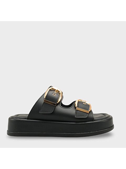 Capone Outfitters Vivien Dolgu Topuklu Çift Bantlı Tokalı Kadın Terlik - S000516892-19351