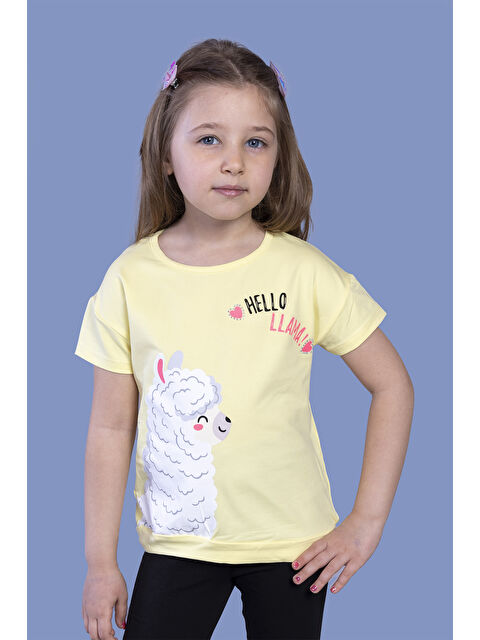 Toontoykids Kız Çocuk Kuzu Baskılı Tişört