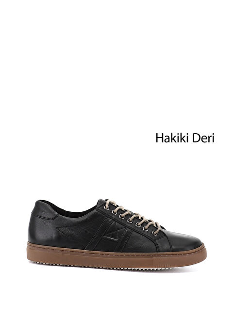 GÖNDERİ(R) Kadın SİYAH Bağcıklı Termo Taban Hakiki Deri Sneaker - S000494523-19351
