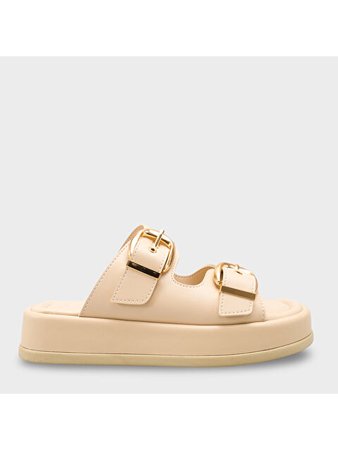 Capone Outfitters Vivien Dolgu Topuklu Çift Bantlı Tokalı Kadın Terlik - S000516892-19928