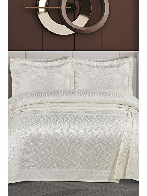 Çeyiz Diyarı Lena Şönil Çift Kişilik Yatak Örtüsü 240x260 cm Krem - S000493278-19966