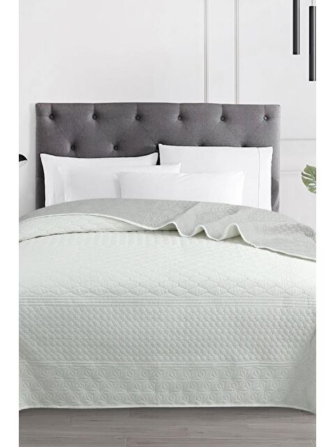 Çeyiz Diyarı Ultrasonik Kapitoneli Doremi Çift Taraflı Çift Kişilik Yatak Örtüsü Krem - S000493280-19966