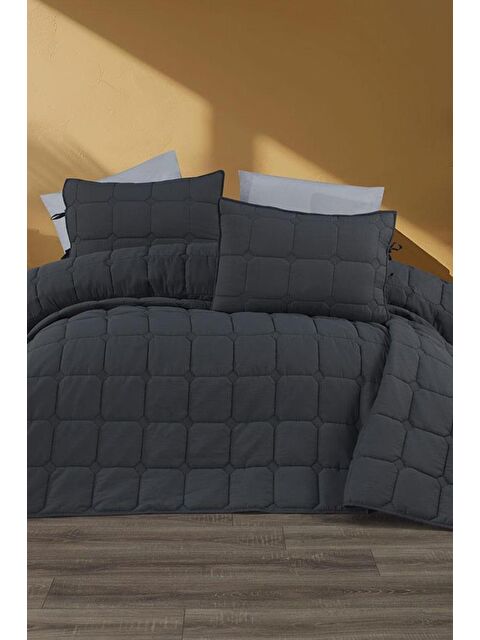 Çeyiz Diyarı Cratos Comfort Çift Kişilik Yatak Örtüsü Antrasit - S000493283-29666