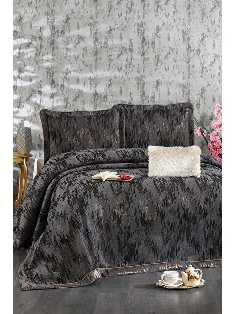 Çeyiz Diyarı Stella Şönil Çift Kişilik Yatak Örtüsü 260x260 cm Antrasit - S000493290-29666