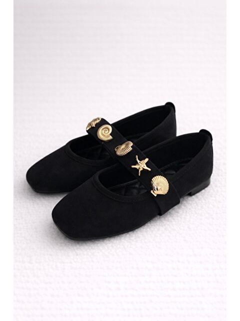 MODAFRATO STELLA Deniz Kabuğu Kemerli Babet Günlük Kadın Ayakkabı Mary Jane Ev Babeti - S000494529-15542