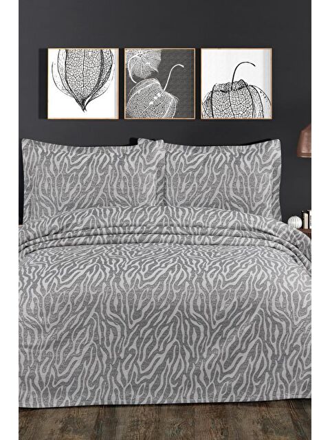 Çeyiz Diyarı Nora Çift Kişilik Yatak Örtüsü 230x240 cm Gri - S000493292-20600