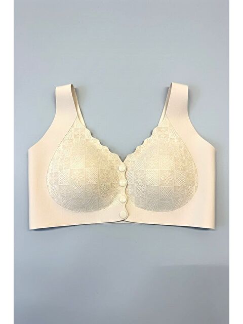 C&City Balensiz Dikişsiz Lazer Önden Çıtçıtlı Pedli Sütyen C26205 Ten