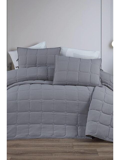 Çeyiz Diyarı Cratos Comfort Çift Kişilik Yatak Örtüsü Gri - S000493294-20600