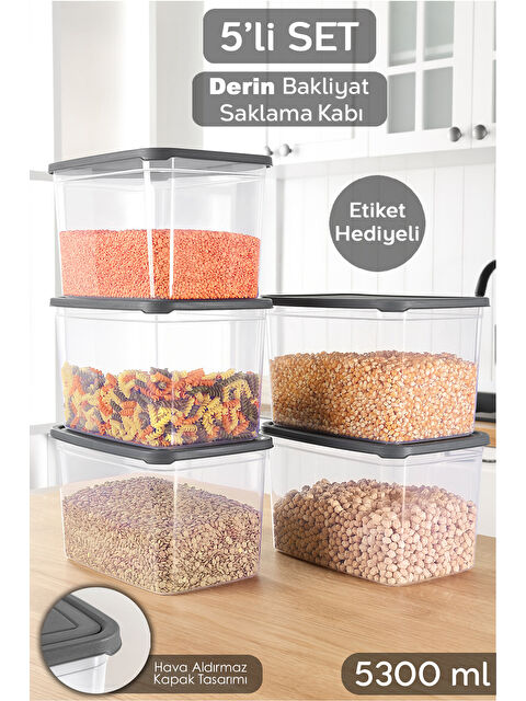 Meleni Home 5 Adet Erzak Saklama Kabı 5300 ml