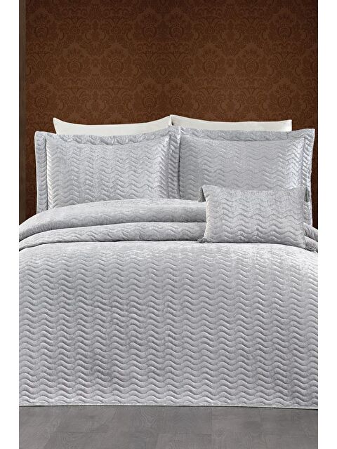 Çeyiz Diyarı Nova Çift Kişilik Yatak Örtüsü Gri - S000493298-20600