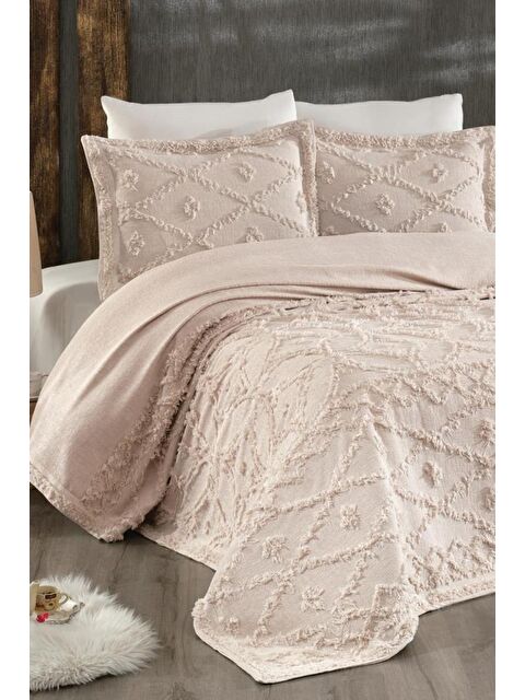 Çeyiz Diyarı Umay Şönil Çift Kişilik Yatak Örtüsü Cappucino - S000493303-19413