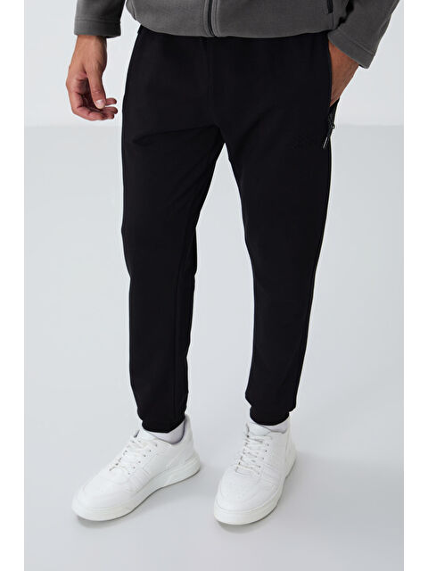 Tommylife Siyah Fermuar Cepli Standart Kalıp Erkek Jogger Eşofman Altı- 84651 - S000032315-19351