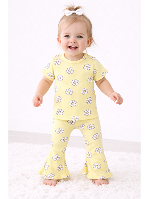 Harika Kids Kız Bebek Yazlık Bol Paça Alt-Üst Takım