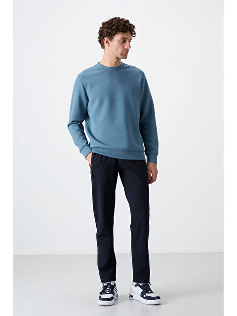 Tommylife Lacivert Fermuarlı Üç Cepli Dar Kalıp Klasik Paça Erkek Eşofman Alt - 84671 - S000032316-21164